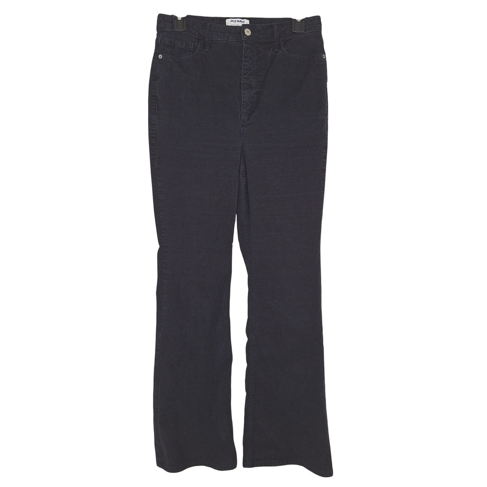 Old Navy Black Corduroy High Waisted Flare Leg Pants Womens Size 8 Secret-Smooth